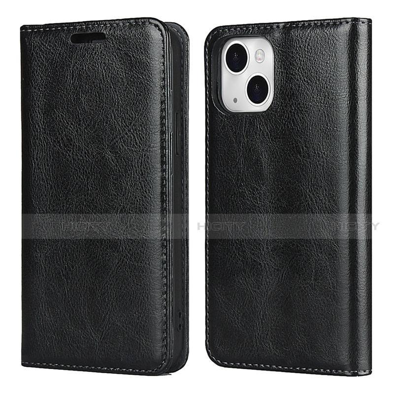 Funda de Cuero Cartera con Soporte Carcasa L05 para Apple iPhone 13 Negro