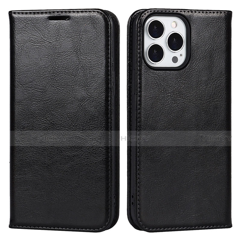 Funda de Cuero Cartera con Soporte Carcasa L05 para Apple iPhone 13 Pro Negro