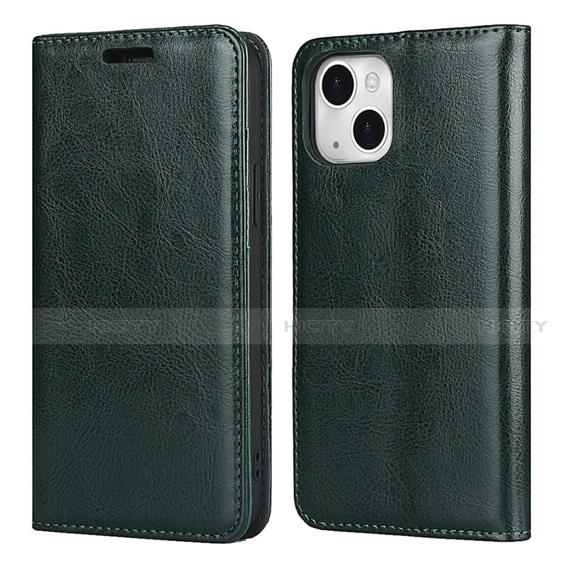 Funda de Cuero Cartera con Soporte Carcasa L05 para Apple iPhone 14 Verde