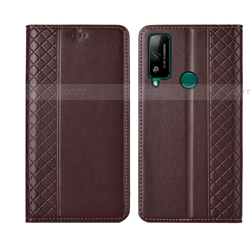 Funda de Cuero Cartera con Soporte Carcasa L05 para Huawei Honor Play4T Marron