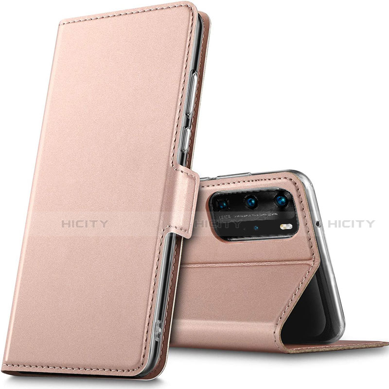 Funda de Cuero Cartera con Soporte Carcasa L05 para Huawei P40 Pro Oro Rosa