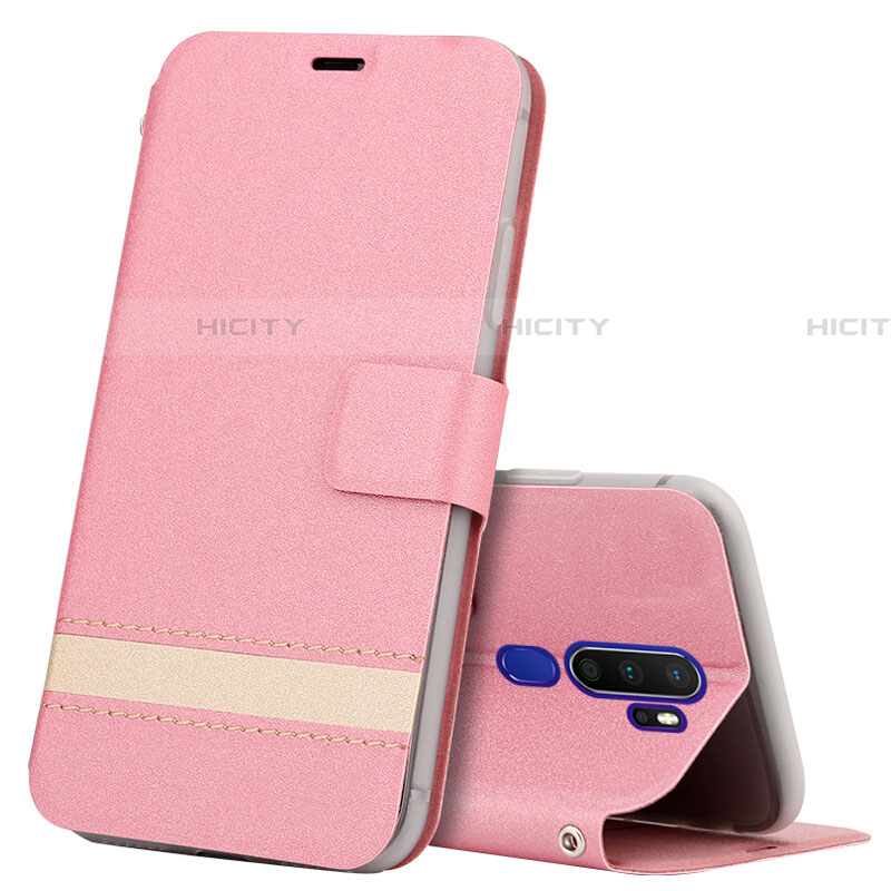 Funda de Cuero Cartera con Soporte Carcasa L05 para Oppo A11 Rosa