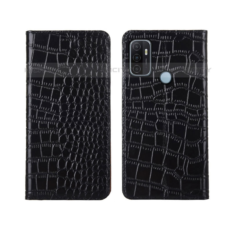 Funda de Cuero Cartera con Soporte Carcasa L05 para Oppo A11s Negro