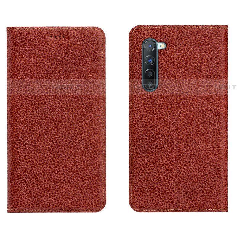 Funda de Cuero Cartera con Soporte Carcasa L05 para Oppo Find X2 Lite Marron