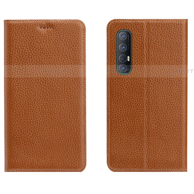 Funda de Cuero Cartera con Soporte Carcasa L05 para Oppo Find X2 Neo Naranja