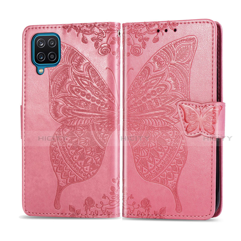 Funda de Cuero Cartera con Soporte Carcasa L05 para Samsung Galaxy A12 Rosa