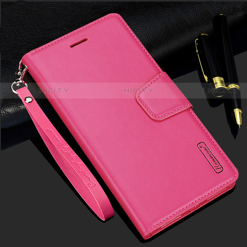 Funda de Cuero Cartera con Soporte Carcasa L05 para Samsung Galaxy S21 5G Rosa Roja