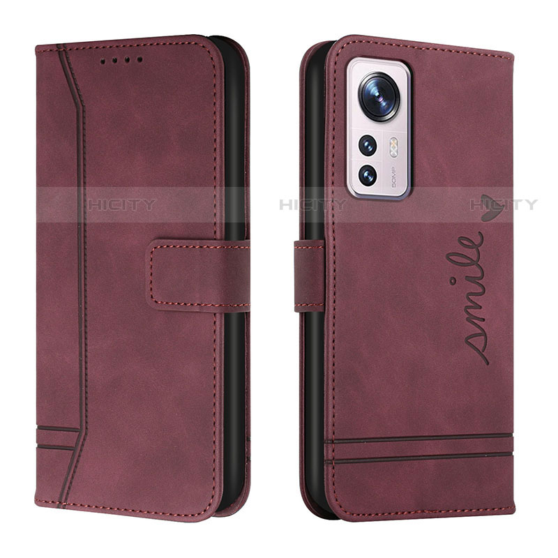 Funda de Cuero Cartera con Soporte Carcasa L05 para Xiaomi Mi 12X 5G Rojo