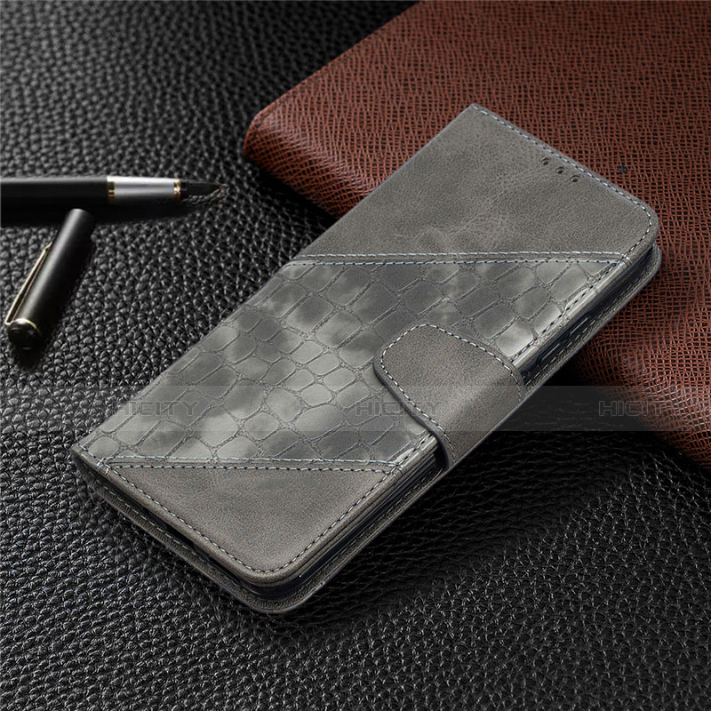 Funda de Cuero Cartera con Soporte Carcasa L05 para Xiaomi Redmi 9C NFC Gris