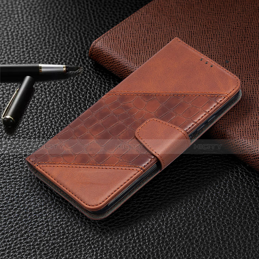 Funda de Cuero Cartera con Soporte Carcasa L05 para Xiaomi Redmi 9C NFC Marron