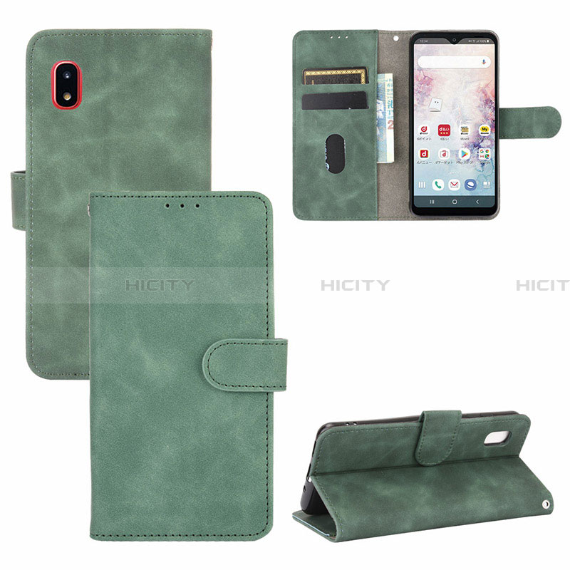 Funda de Cuero Cartera con Soporte Carcasa L05Z para Samsung Galaxy A20 SC-02M SCV46 Verde