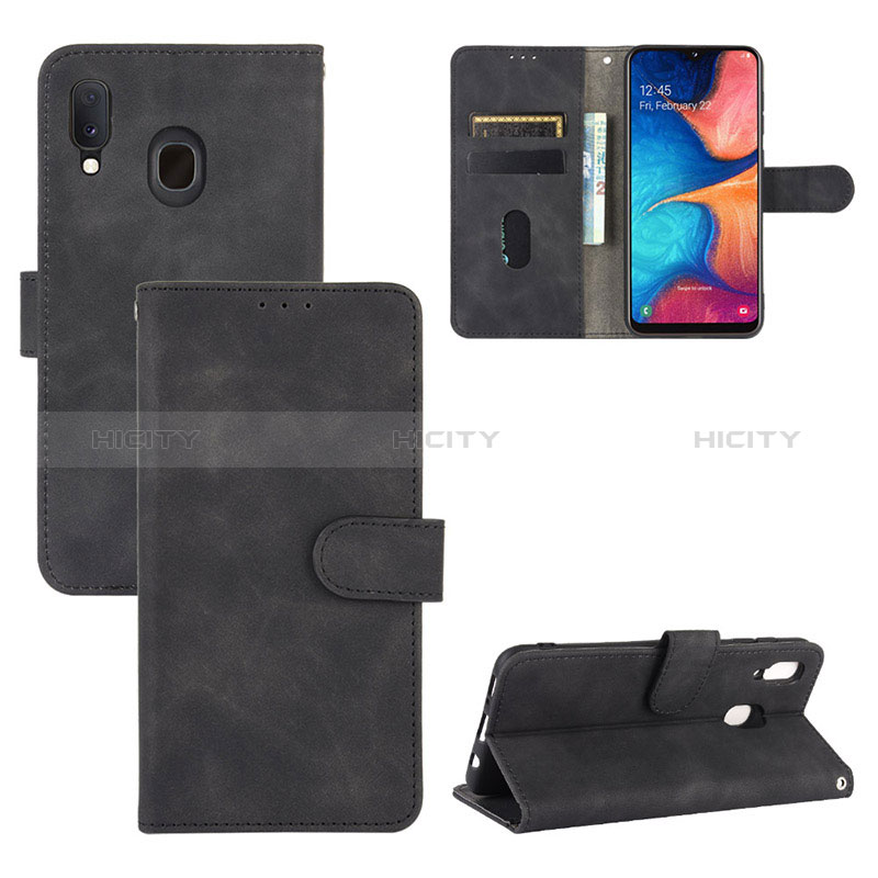 Funda de Cuero Cartera con Soporte Carcasa L05Z para Samsung Galaxy A30 Negro