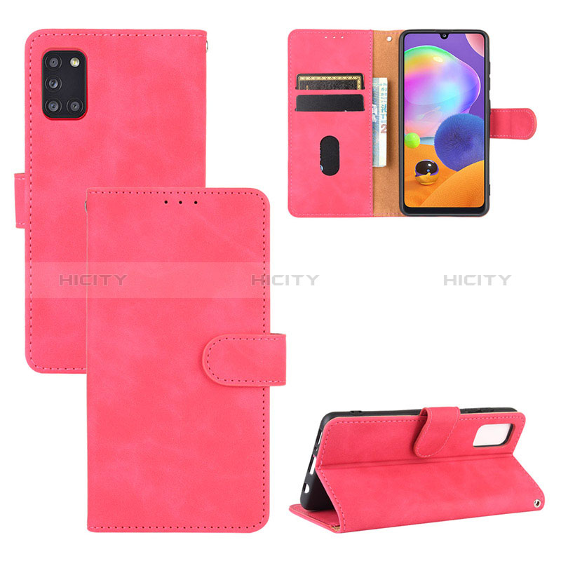 Funda de Cuero Cartera con Soporte Carcasa L05Z para Samsung Galaxy A31 Rosa Roja