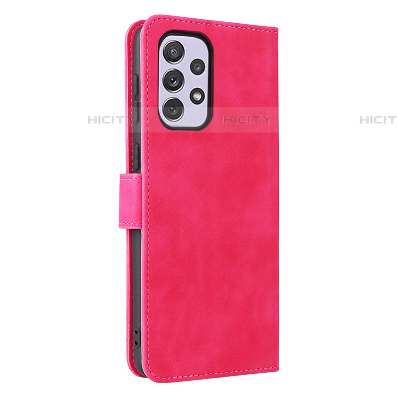 Funda de Cuero Cartera con Soporte Carcasa L05Z para Samsung Galaxy A73 5G Rosa Roja