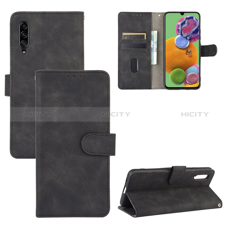 Funda de Cuero Cartera con Soporte Carcasa L05Z para Samsung Galaxy A90 5G Negro