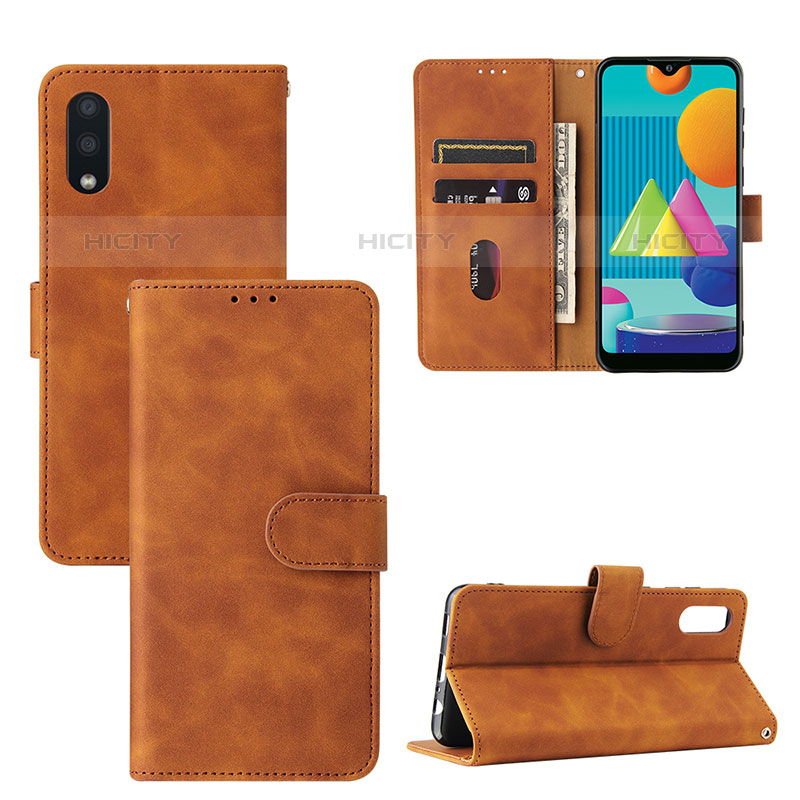 Funda de Cuero Cartera con Soporte Carcasa L05Z para Samsung Galaxy M02 Marron