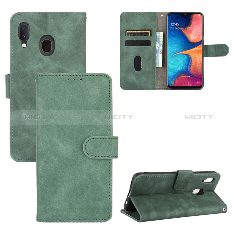 Funda de Cuero Cartera con Soporte Carcasa L05Z para Samsung Galaxy M10S Verde