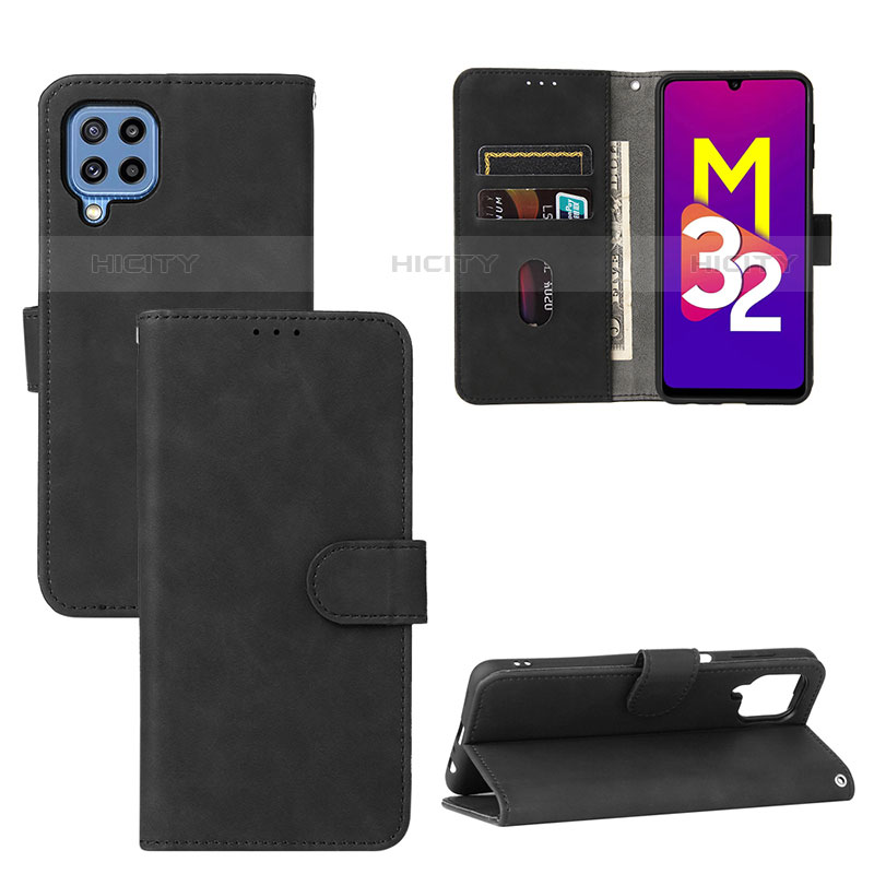 Funda de Cuero Cartera con Soporte Carcasa L05Z para Samsung Galaxy M32 4G Negro