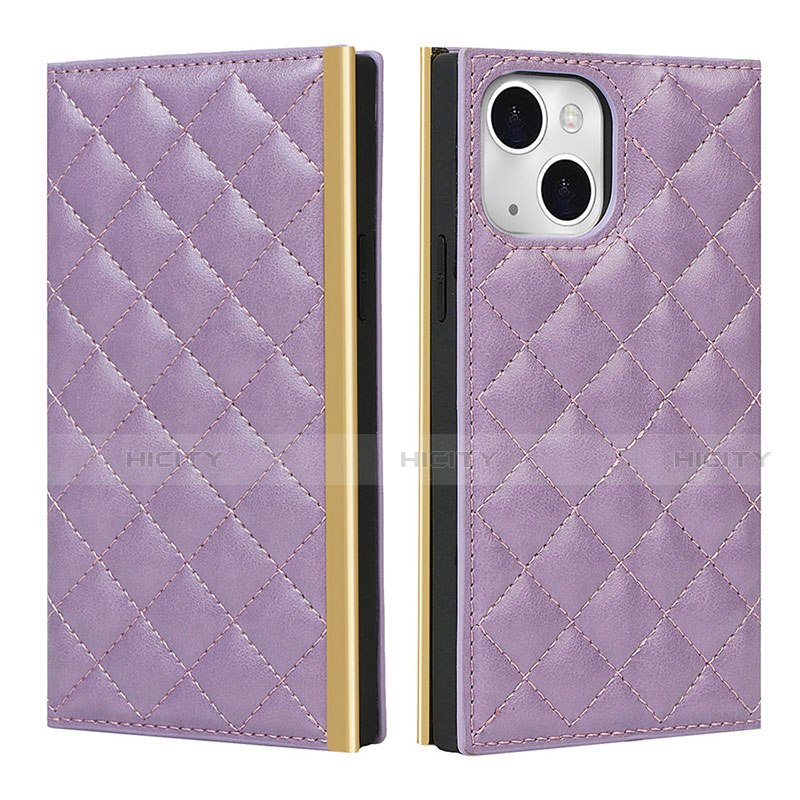 Funda de Cuero Cartera con Soporte Carcasa L06 para Apple iPhone 13 Morado