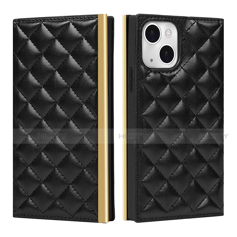 Funda de Cuero Cartera con Soporte Carcasa L06 para Apple iPhone 13 Negro