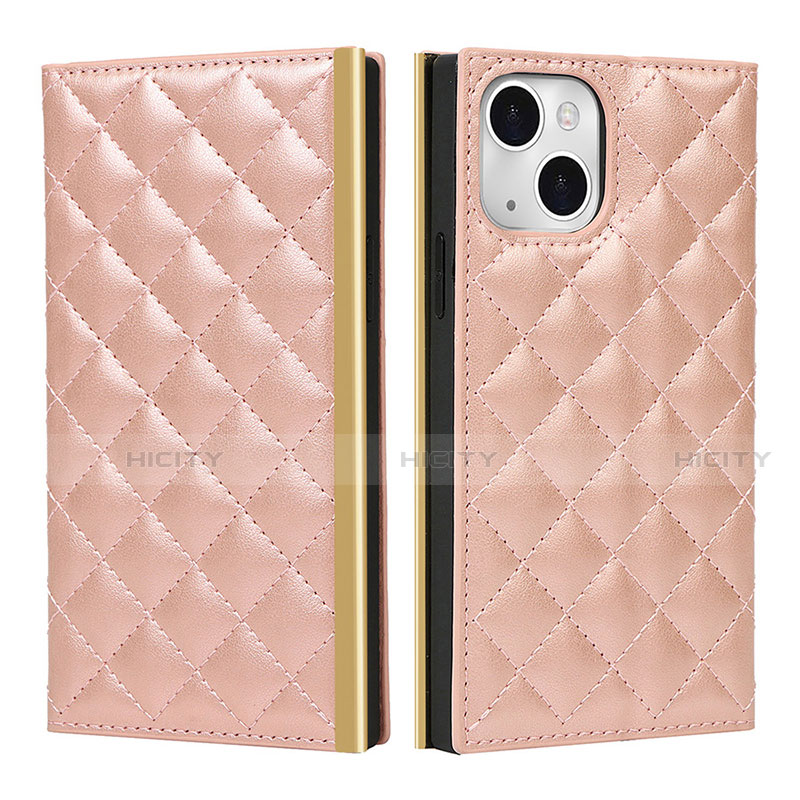 Funda de Cuero Cartera con Soporte Carcasa L06 para Apple iPhone 13 Oro Rosa