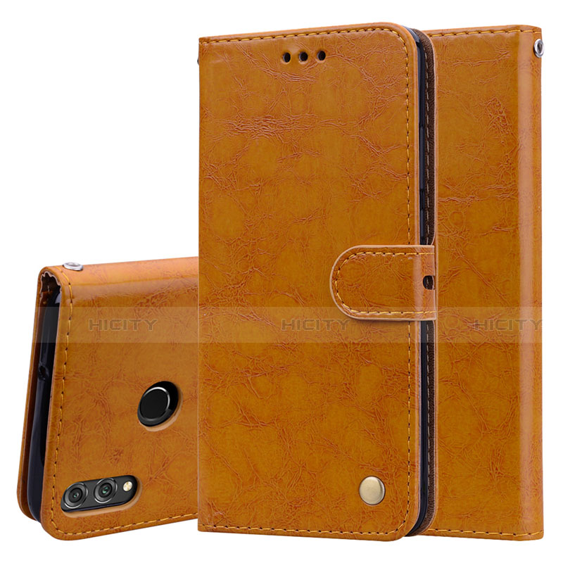 Funda de Cuero Cartera con Soporte Carcasa L06 para Huawei Honor V10 Lite Naranja