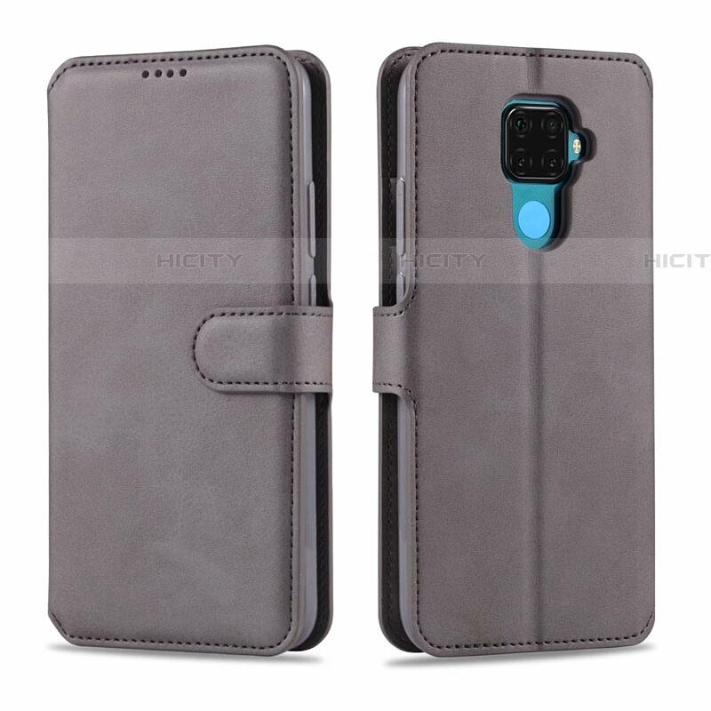 Funda de Cuero Cartera con Soporte Carcasa L06 para Huawei Nova 5i Pro Gris