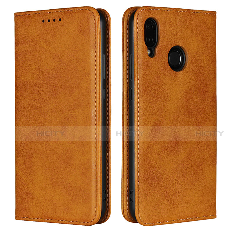 Funda de Cuero Cartera con Soporte Carcasa L06 para Huawei P20 Lite Naranja