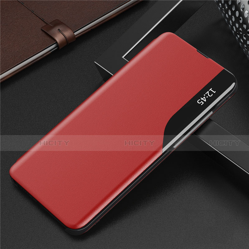 Funda de Cuero Cartera con Soporte Carcasa L06 para Huawei Y7a Rojo