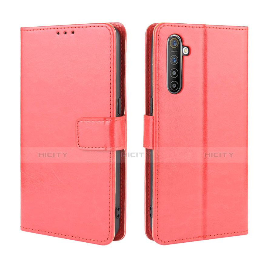 Funda de Cuero Cartera con Soporte Carcasa L06 para Oppo K5 Rojo