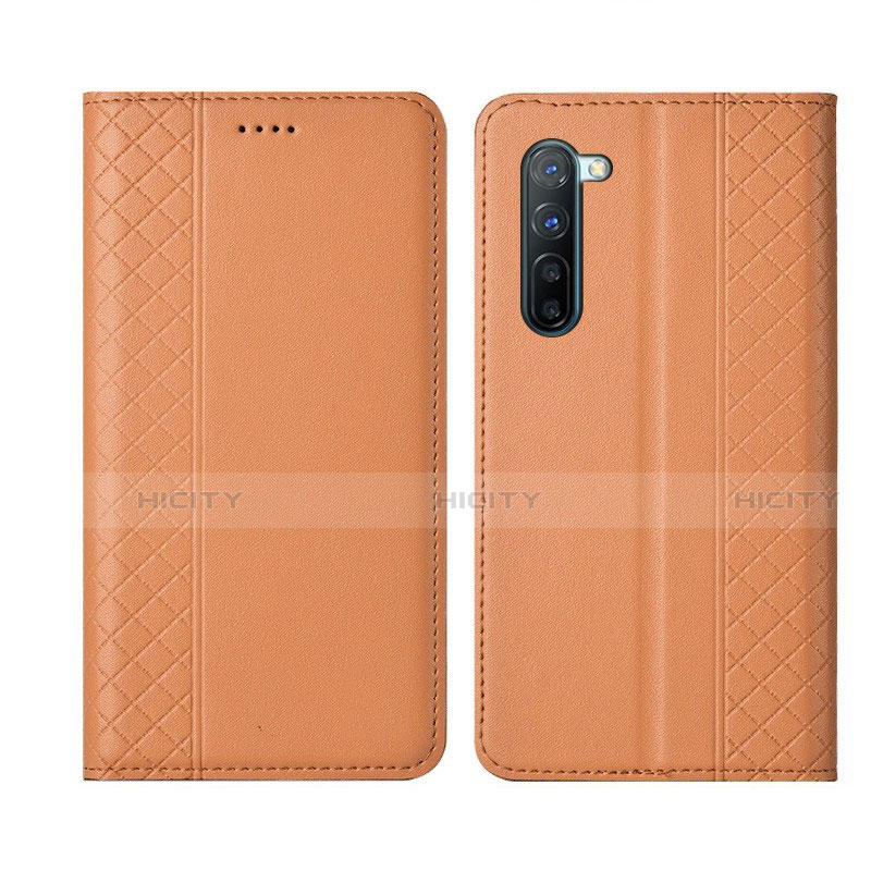 Funda de Cuero Cartera con Soporte Carcasa L06 para Oppo K7 5G Naranja