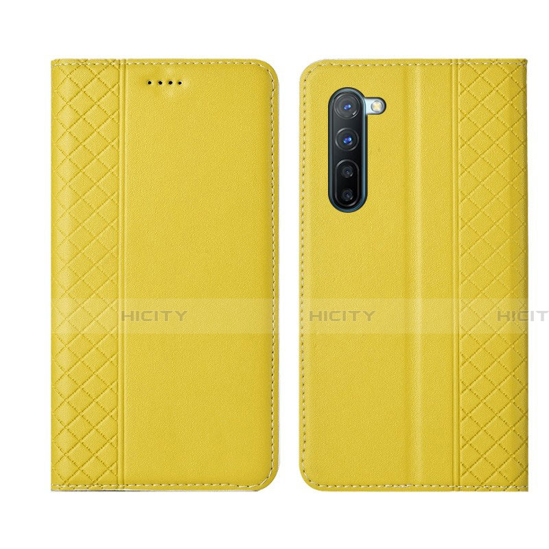 Funda de Cuero Cartera con Soporte Carcasa L06 para Oppo Reno3 Amarillo