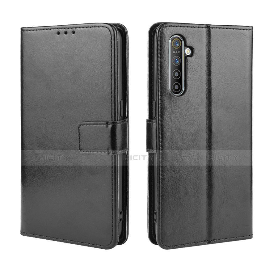 Funda de Cuero Cartera con Soporte Carcasa L06 para Realme XT Negro