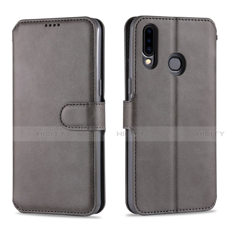 Funda de Cuero Cartera con Soporte Carcasa L06 para Samsung Galaxy A20s Gris