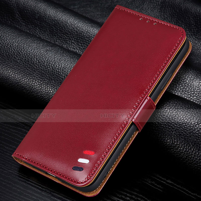 Funda de Cuero Cartera con Soporte Carcasa L06 para Samsung Galaxy A31 Rojo