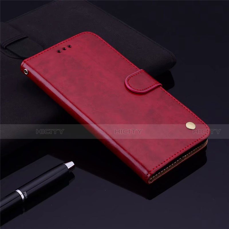 Funda de Cuero Cartera con Soporte Carcasa L06 para Samsung Galaxy M21s Rojo