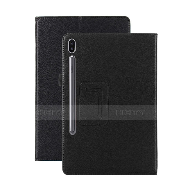 Funda de Cuero Cartera con Soporte Carcasa L06 para Samsung Galaxy Tab S6 10.5 SM-T860 Negro