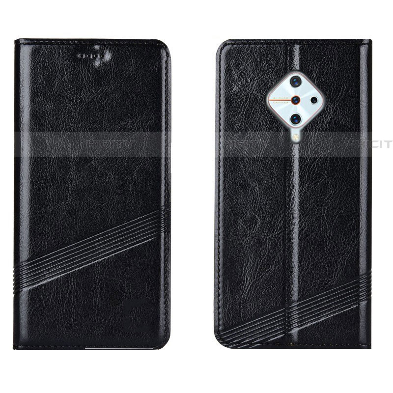 Funda de Cuero Cartera con Soporte Carcasa L06 para Vivo X50 Lite Negro