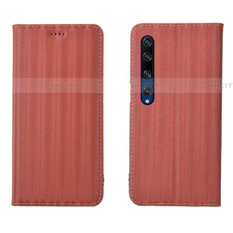 Funda de Cuero Cartera con Soporte Carcasa L06 para Xiaomi Mi 10 Naranja