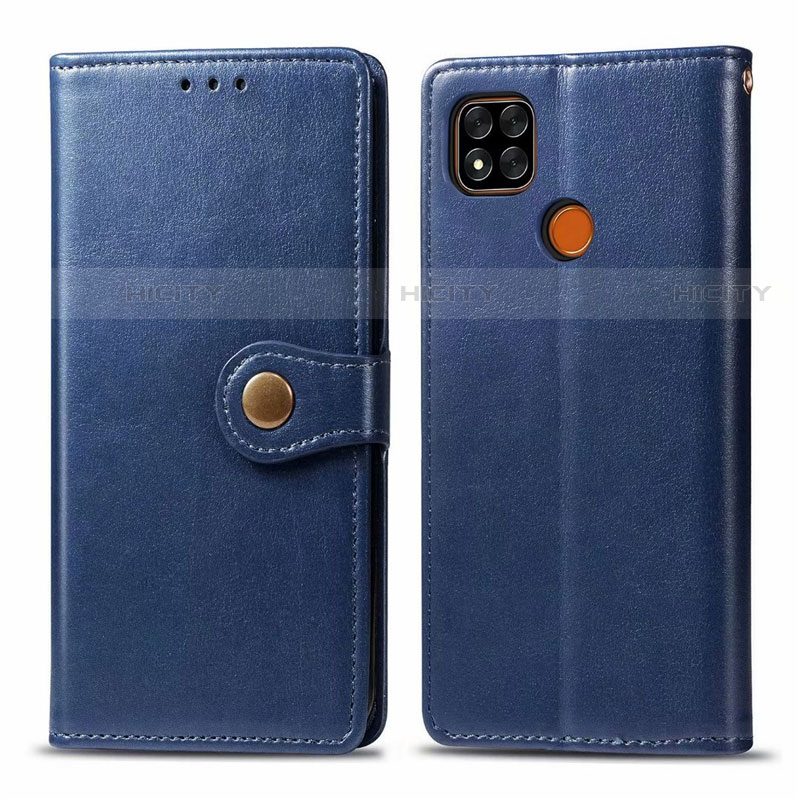 Funda de Cuero Cartera con Soporte Carcasa L06 para Xiaomi Redmi 9 India Azul