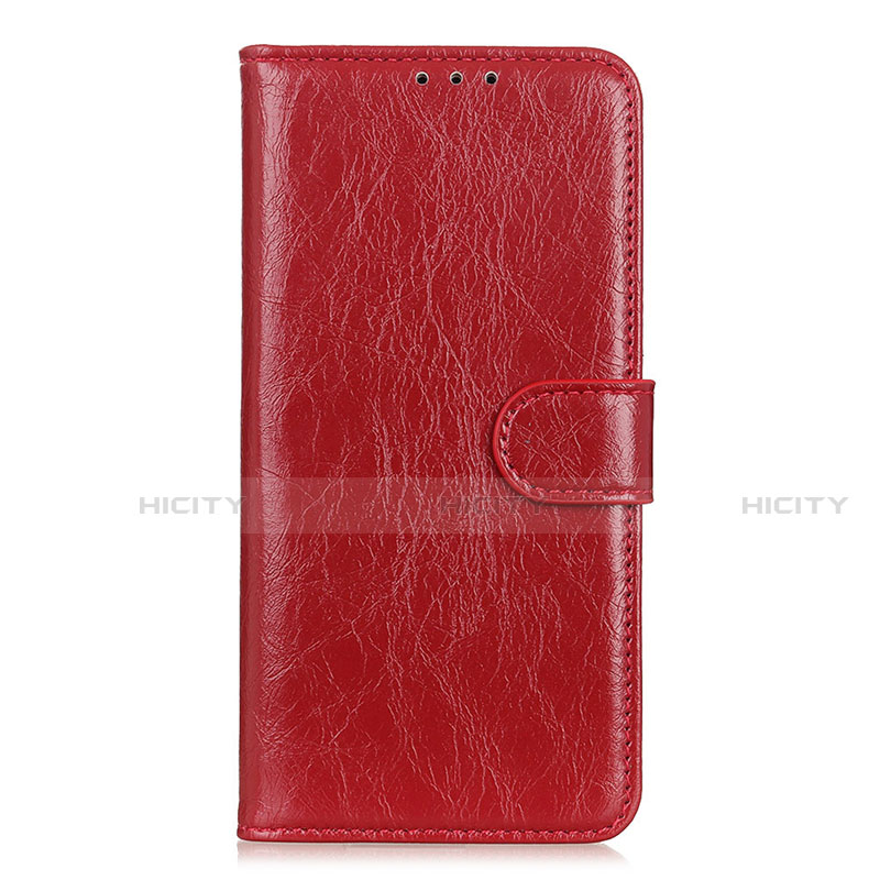 Funda de Cuero Cartera con Soporte Carcasa L06 para Xiaomi Redmi 9 Rojo