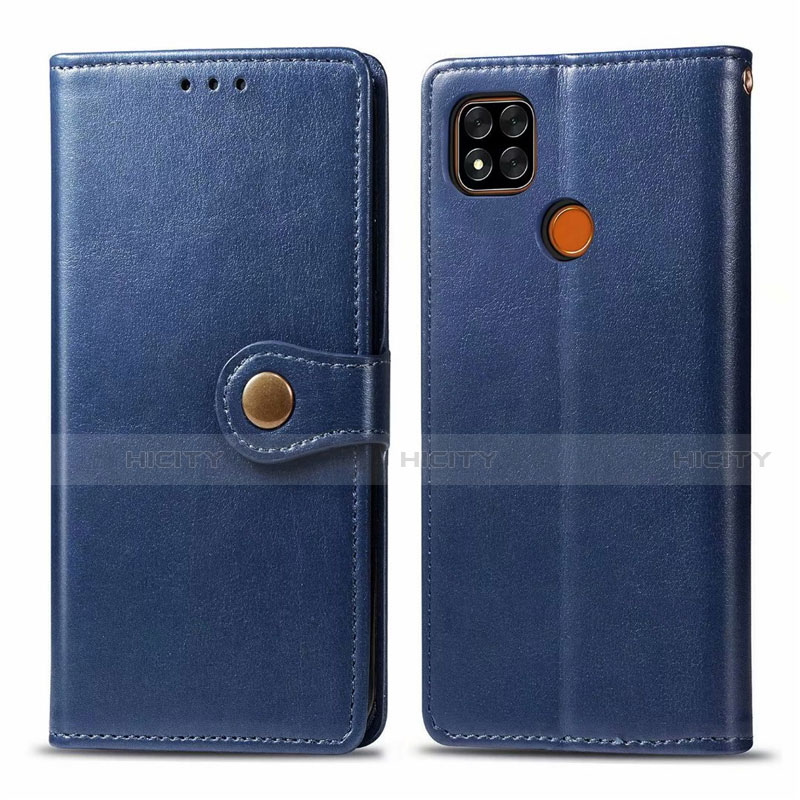 Funda de Cuero Cartera con Soporte Carcasa L06 para Xiaomi Redmi 9C NFC Azul