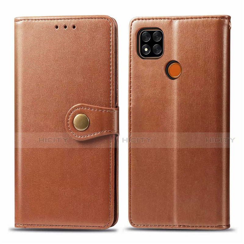 Funda de Cuero Cartera con Soporte Carcasa L06 para Xiaomi Redmi 9C NFC Marron