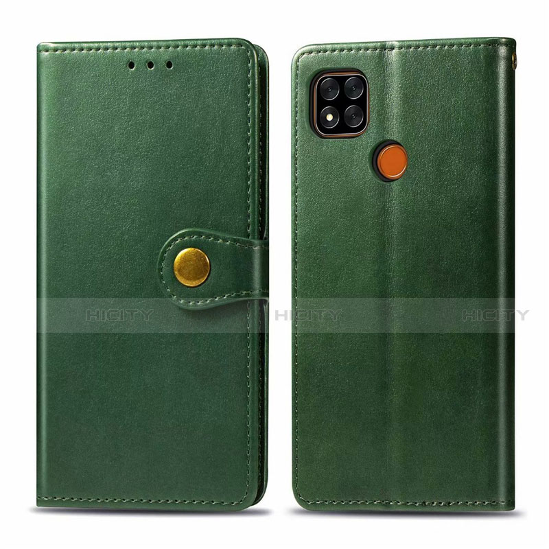 Funda de Cuero Cartera con Soporte Carcasa L06 para Xiaomi Redmi 9C NFC Verde