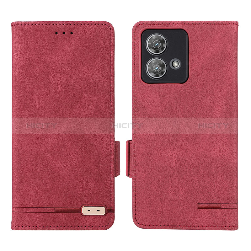 Funda de Cuero Cartera con Soporte Carcasa L06Z para Motorola Moto Edge 40 Neo 5G Rojo