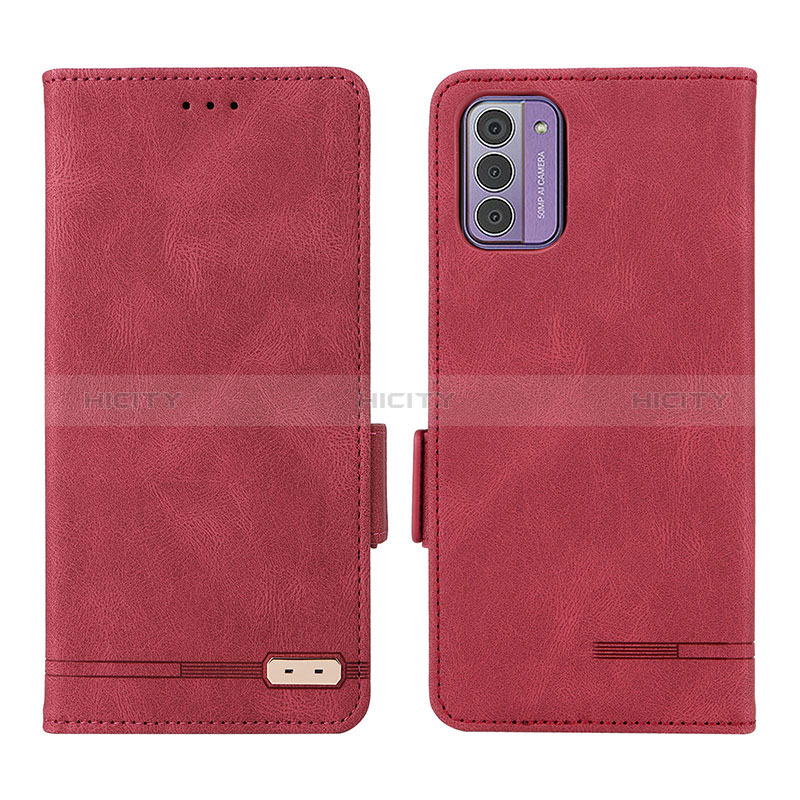 Funda de Cuero Cartera con Soporte Carcasa L06Z para Nokia G42 5G Rojo