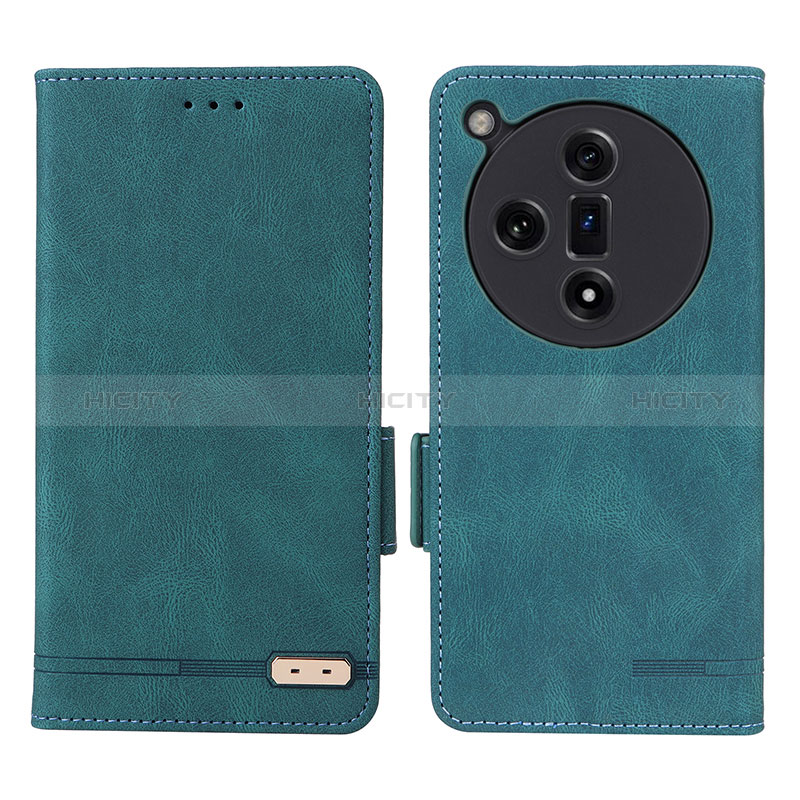 Funda de Cuero Cartera con Soporte Carcasa L06Z para Oppo Find X7 5G Verde