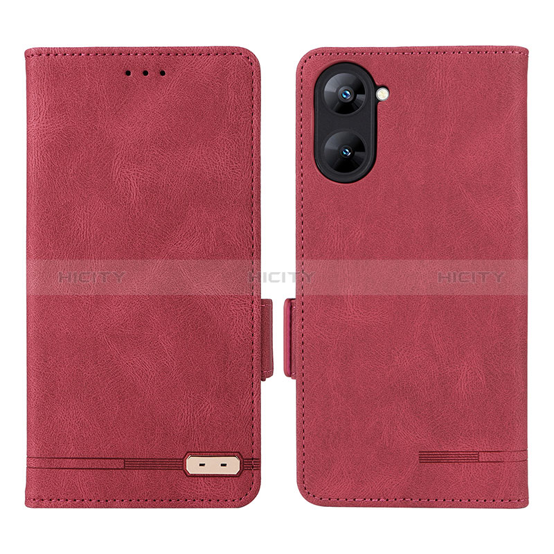 Funda de Cuero Cartera con Soporte Carcasa L06Z para Realme 10S 5G Rojo