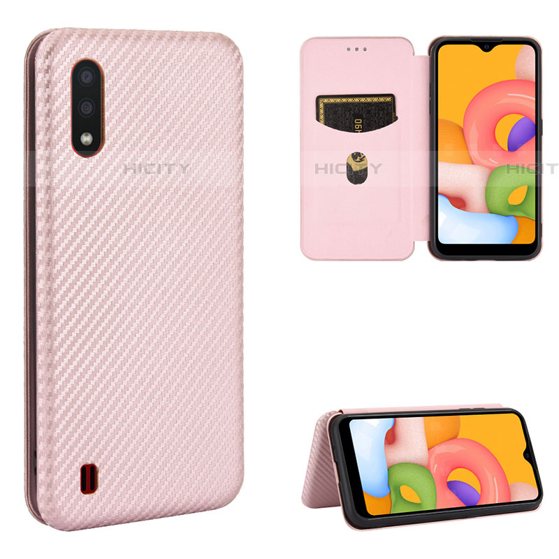 Funda de Cuero Cartera con Soporte Carcasa L06Z para Samsung Galaxy A01 SM-A015