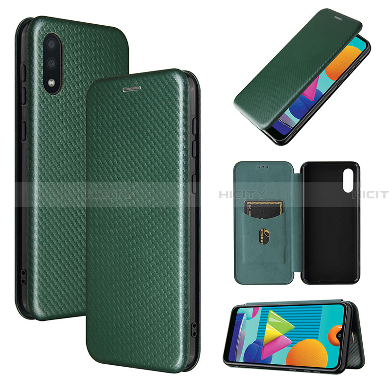 Funda de Cuero Cartera con Soporte Carcasa L06Z para Samsung Galaxy A02 Verde